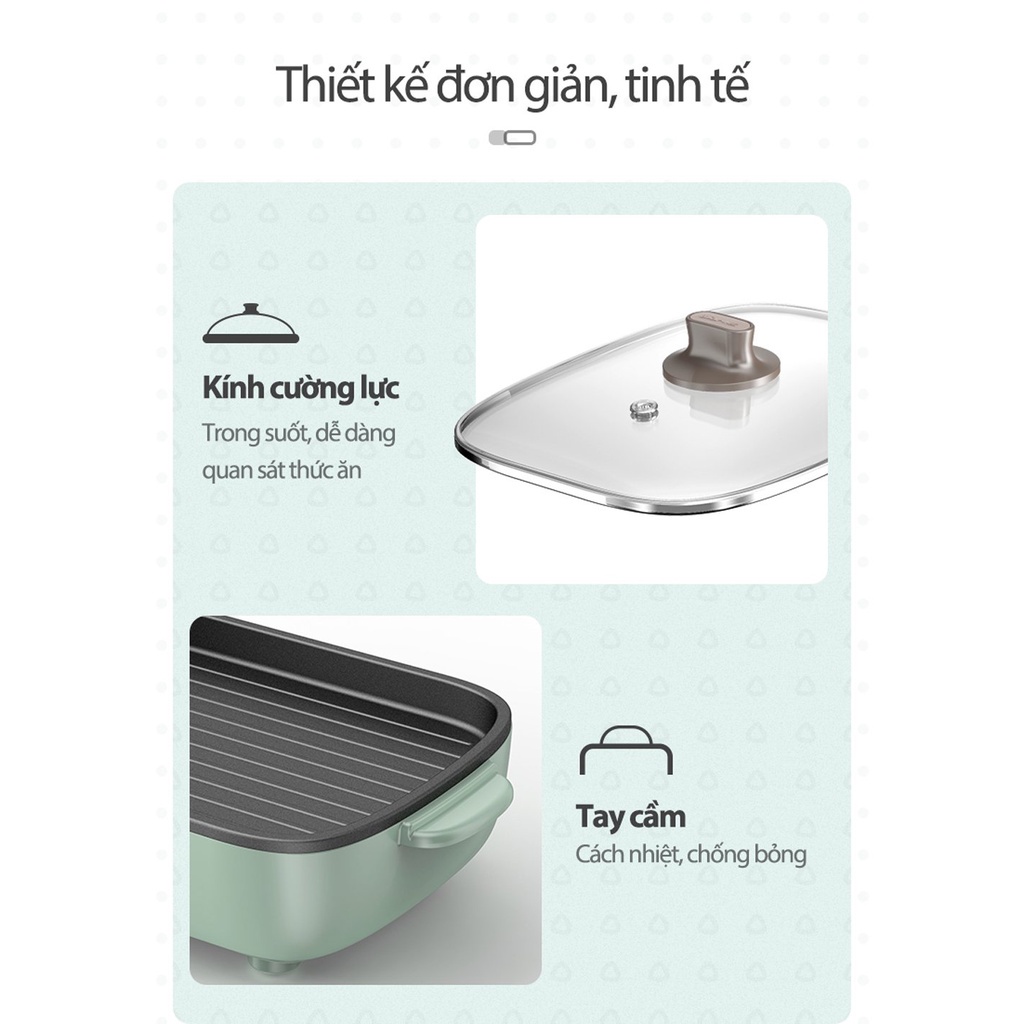 Bếp Nướng Lẩu Điện Đa Năng 2in1 Bear DKL-C15G1 3L - Chính Hãng