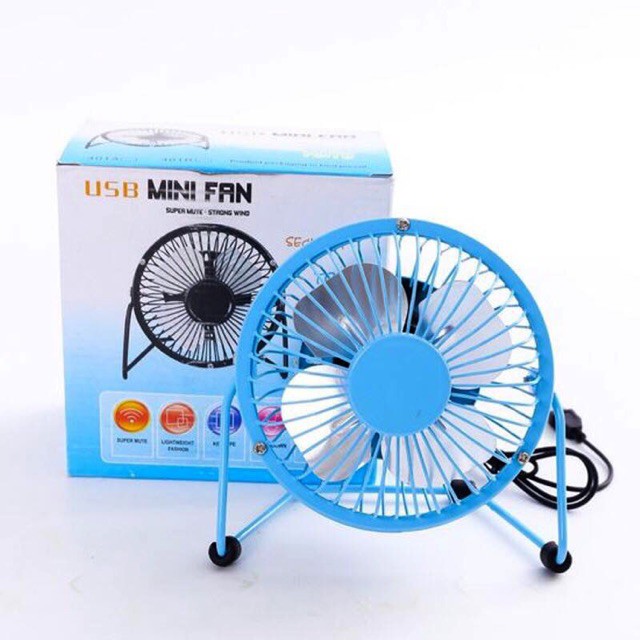 Quạt USB lồng sắt mini fan size 14 - 20 cm GIAO MÀU NGẪU NHIÊN