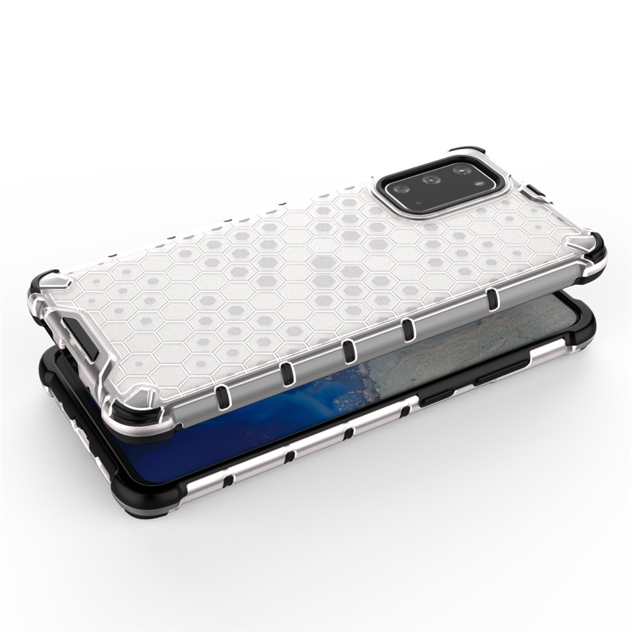 Ốp điện thoại TPU + PC trong suốt kiểu tổ ong chống sốc mạnh mẽ cho Samsung Galaxy Note 20 Ultra 10 Lite S20 S10 Plus