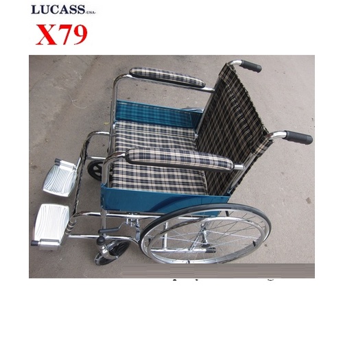 Xe Lăn Có Phanh Siêu Rẻ Lucass Mạ Chrome X9 và X79 để chân gấp gọn X91