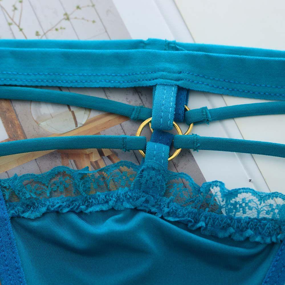 Quần Lót Nylon Phối Ren Trong Suốt Có Vòng Kim Loại WMES15H
