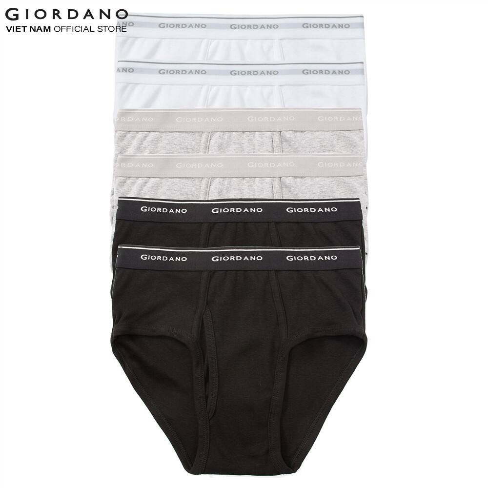 Bộ 6 Quần Lót Nam Dạng Tam Giác Giordano Cotton Briefs 01177014