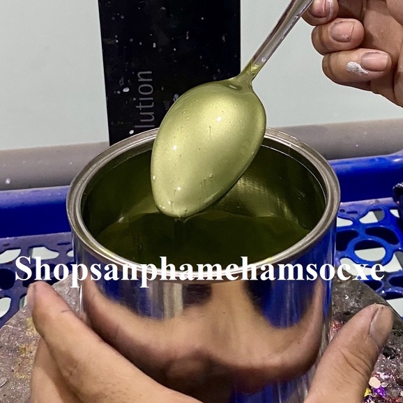 Màu nhũ xanh ánh đồng 1K - Sơn xe máy pha sẵn lon 0.5kg