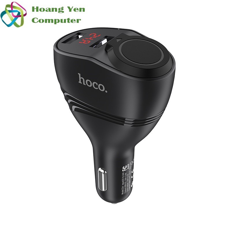 Cốc Sạc Xe Hơi Hoco Z34 2 Cổng Sạc USB, 1 Cổng Mồi Thuốc - BH 1 Năm - Hoàng Yến Computer