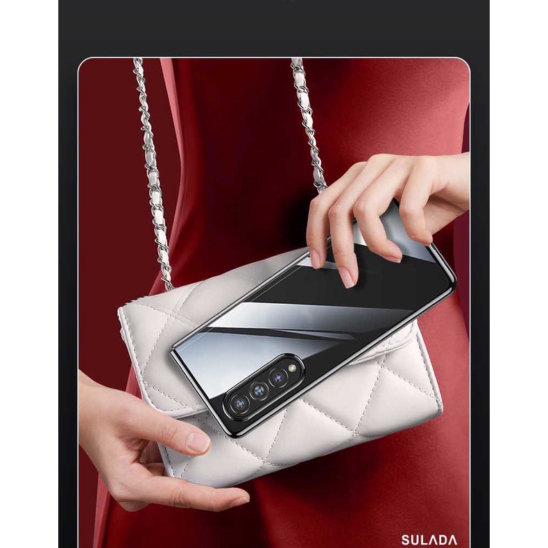 CHÍNH HÃNG  Ốp Lưng Trong cứng Viền Màu samsung Sam Sung Galaxy Z Fold 3 4 Z Flip 3 5G Không Ố Màu Hãng SULADA