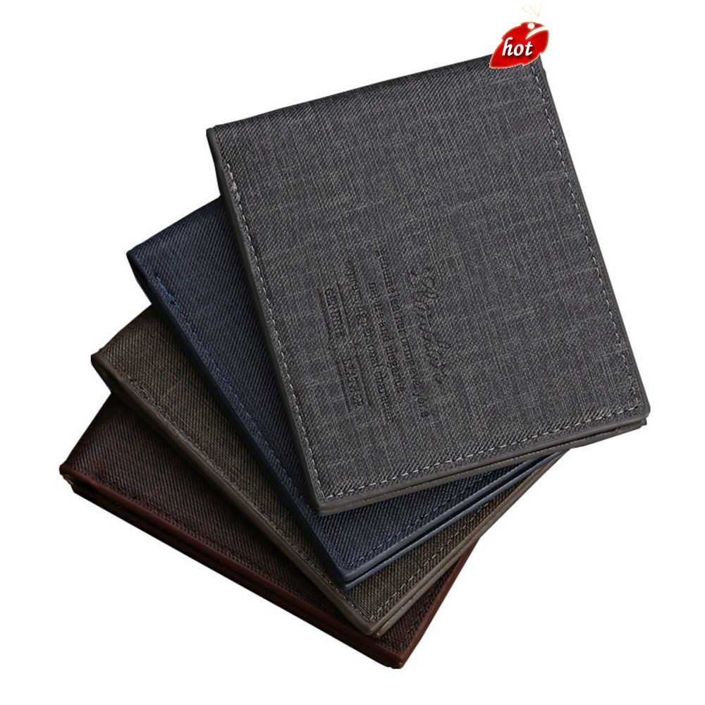 Hàng Mới Về Ví Da Ngắn Siêu Mỏng Thiết Kế Đơn Giản Phong Cách Hàn Quốc Thời Trang Cho Nam