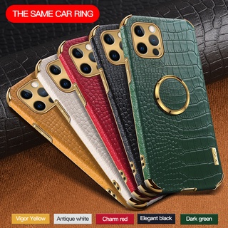 Ốp Điện Thoại Da Cá Sấu Mềm Chống Sốc Cho iPhone 6 Plus 6s 7 Plus 8 Plus SE X XS Max XR 11 Pro Max 12 Mini 12 Pro Max Luxury Shockproof Crocodile Pattern Soft Ring Phone Case
