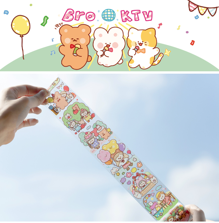 Cuộn Băng Dính Trang Trí Họa Tiết Hoạt Hình Dễ Thương