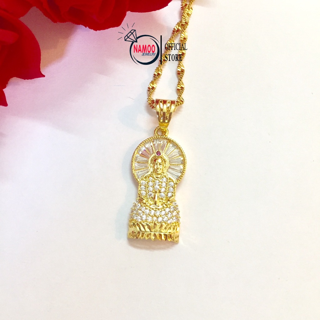 Dây Chuyền Vàng Nữ, mặt Dây Chuyền Vàng Phật Quan Âm V332 Namoo Jewelry