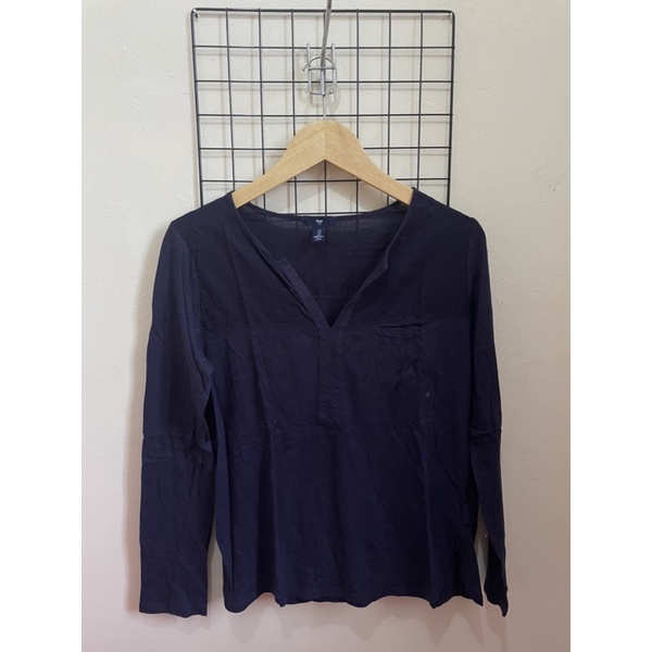 Thrift GAP Áo Sơ Mi Dài Tay Màu Xanh Nước Biển