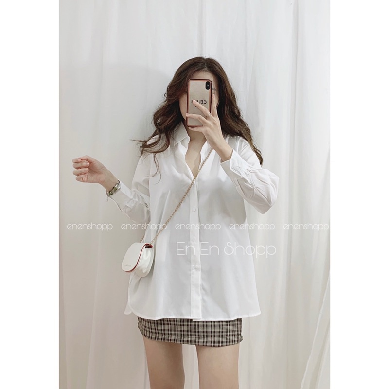 Áo somi trắng basic (A424)