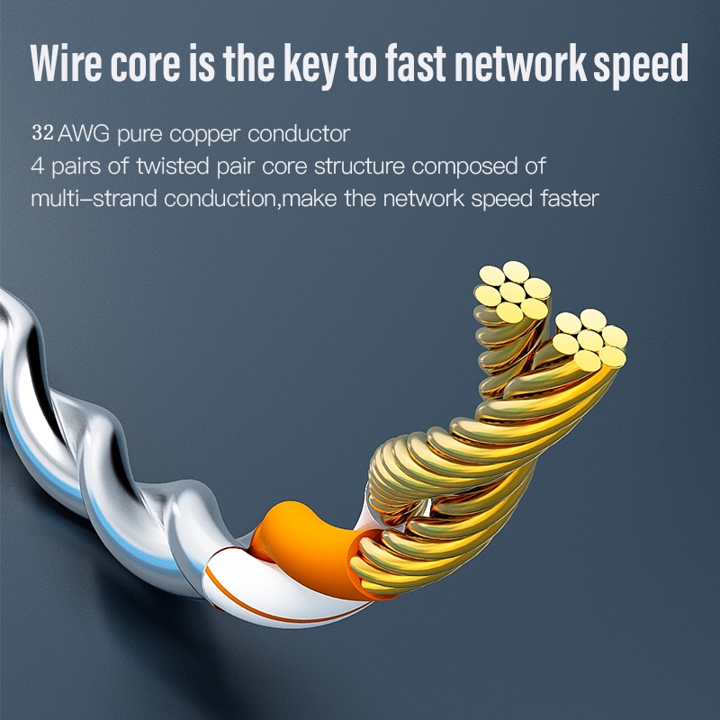 Dây cáp mạng U-KCOM 10Gbps Cat7 Lan Internet RJ45 CAT7 Wifi tốc độ cao kiểu phẳng mạ vàng