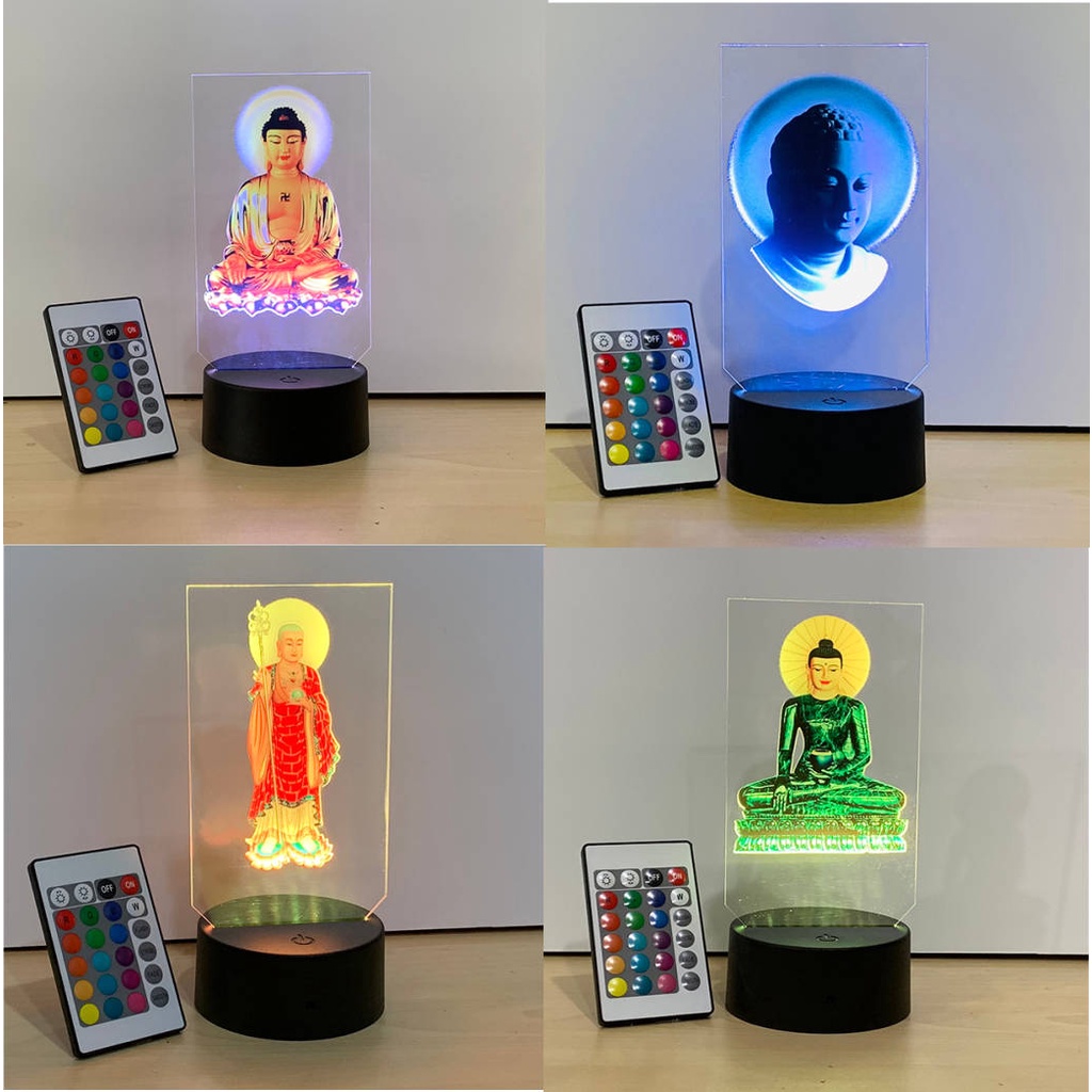Tranh thờ phật đèn led, phật adida, phật Thích Ca, Địa Tạng Vương Bồ Tát, tranh trang trí phòng thờ phật