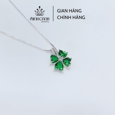 Dây Chuyền Bạc Cỏ 4 Lá Đá Xanh May Mắn - Minh Canh Jewelry