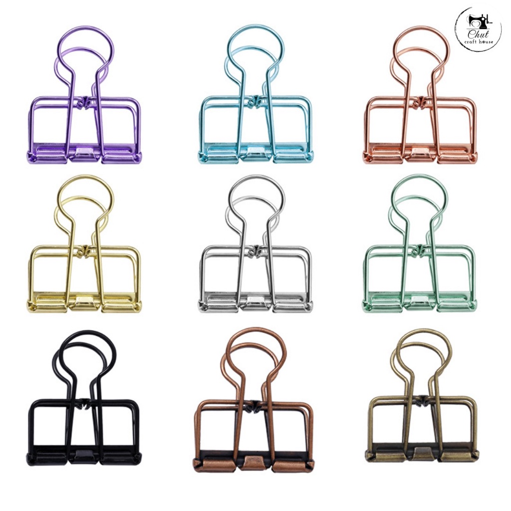 Kẹp kim loại - Kẹp vải, giấy (Hộp 9 chiếc)