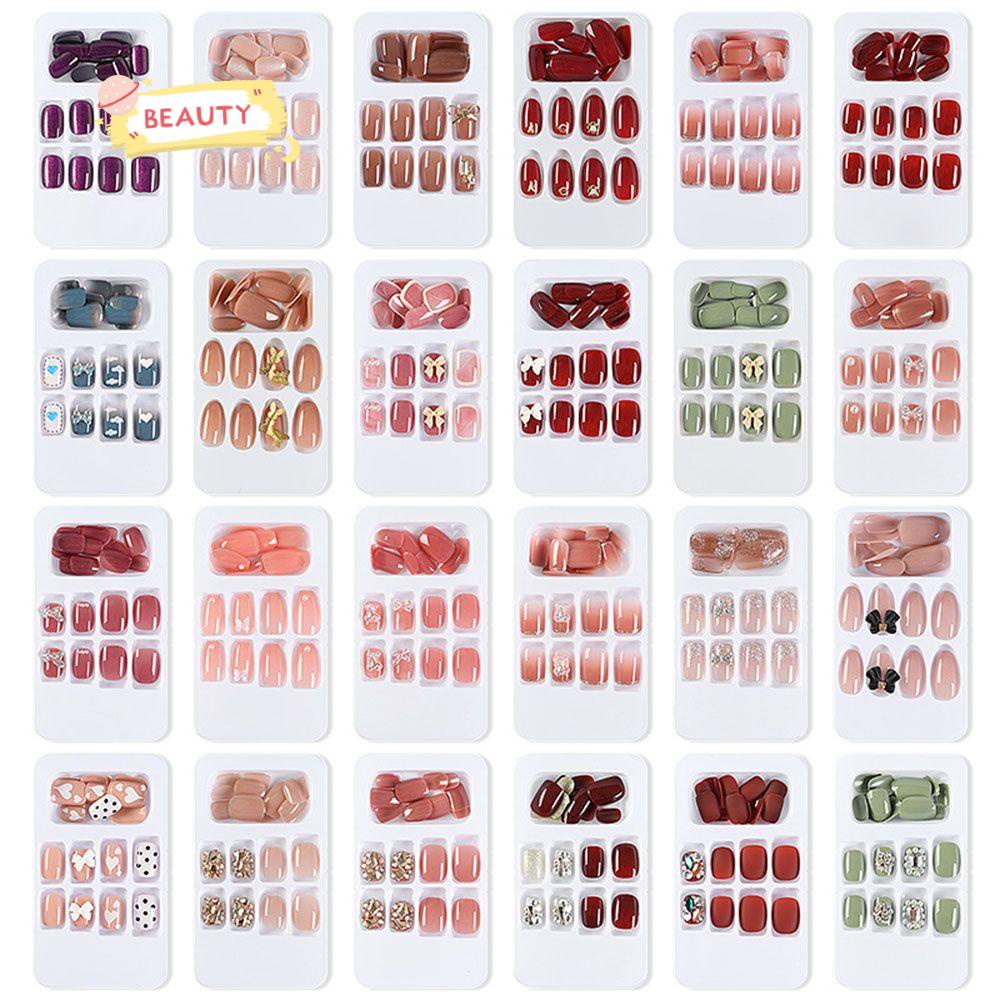 Bộ 24 Móng Tay Giả Ngắn Che Phủ Toàn Diện Tháo Rời Được