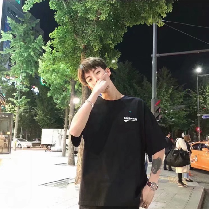 Áo Thun Tay Ngắn Dáng Rộng In Chữ Phong Cách Hip Hop Đường Phố Hàn Quốc Thời Trang Mùa Hè Cho Nam Và Nữ