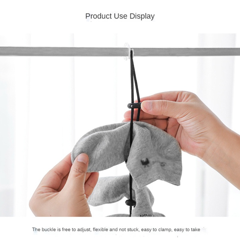 Youyo Dây Phơi Vớ Có Thể Điều Chỉnh Kèm Móc Treo Đồ Lót Nhỏ Gọn Linh Hoạt Sắp Xếp Gọn