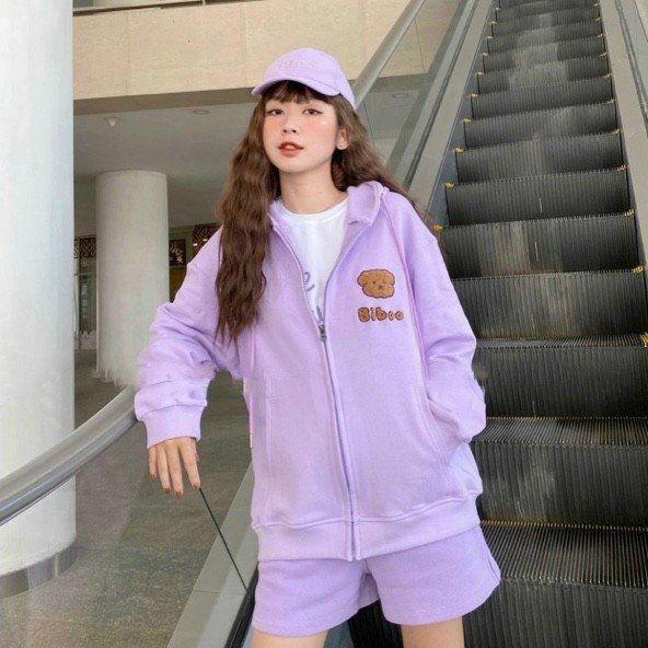 Áo Hoodie Kéo Khóa Nam Nữ Thêu Mặt Gấu Siêu Chất ❤ Áo Khoác Nỉ Có Nón Unisex Nữ