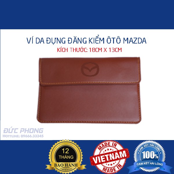 Ví da đựng đăng kiểm, giấy tờ ô tô cao cấp - Bóp đựng giấy tờ xe hơi có logo MAZDA Bảo Hành 12T