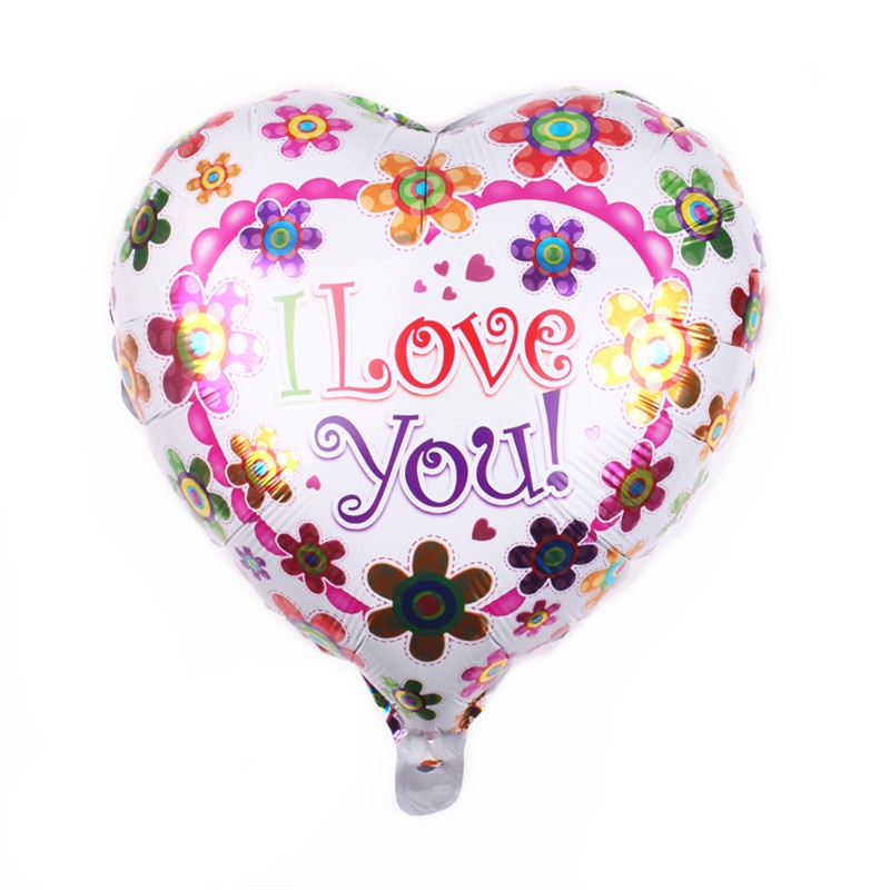 Bong Bóng Nhôm 18 Inches I Love You Helium Dùng Trang Trí Tiệc Cưới, Sinh Nhật, Valentine
