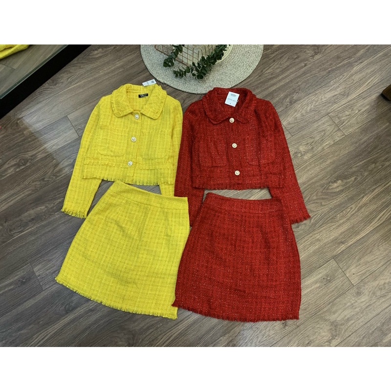 Sét váy dạ tweed
