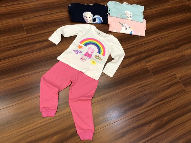 Bộ cotton dài tay HM cho bé gái 10-14kg