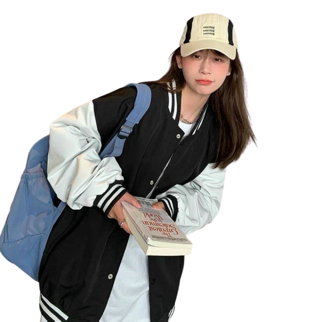 Áo khoác gió nam nữ áo Bomber Chất nhung tăm 3 sọc bo chun tay thể thao khóa nút thời trang nam nữ unisex phong cách