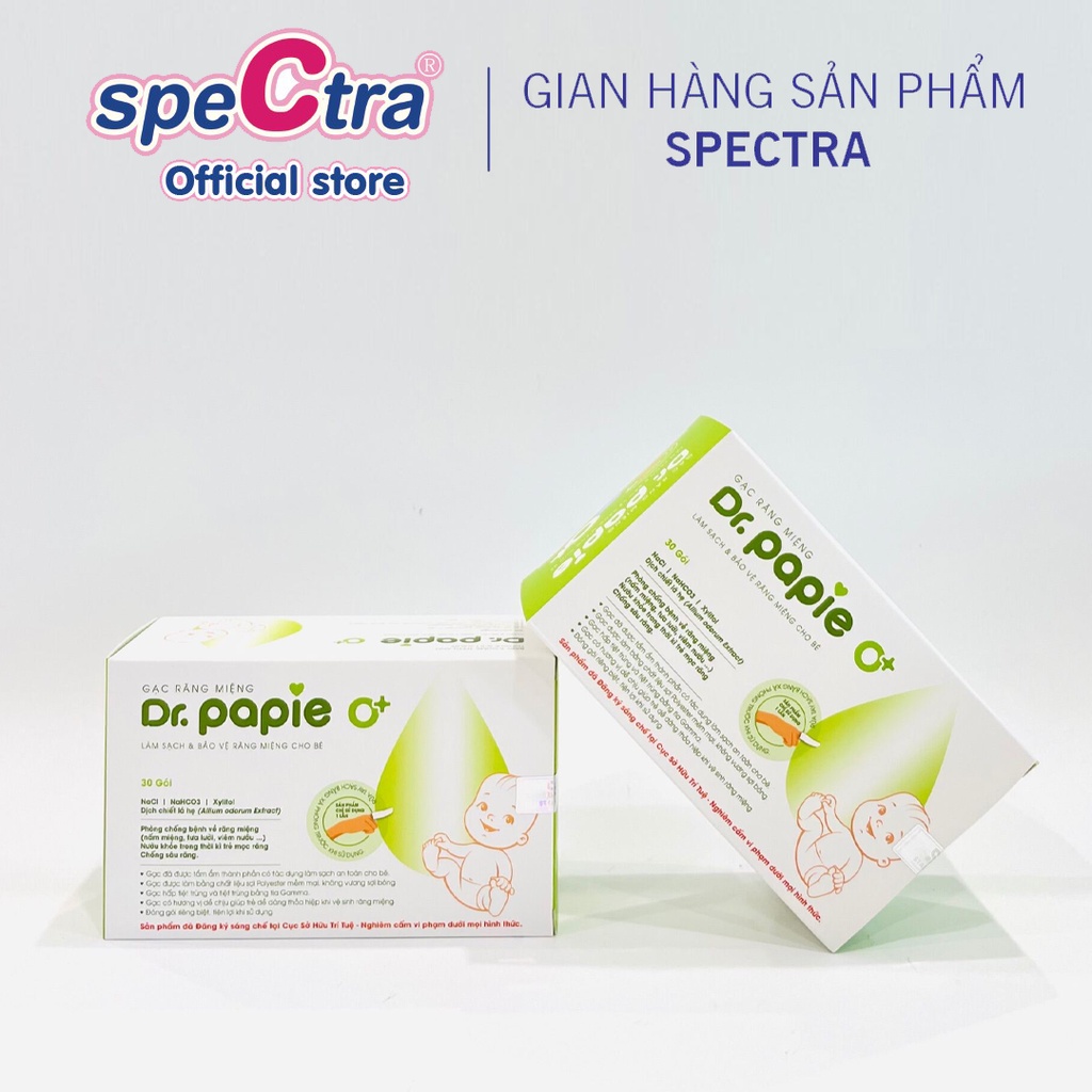 (Hàng tặng không bán) Gạc răng miệng Dr. Papie - Quà tặng Spectra