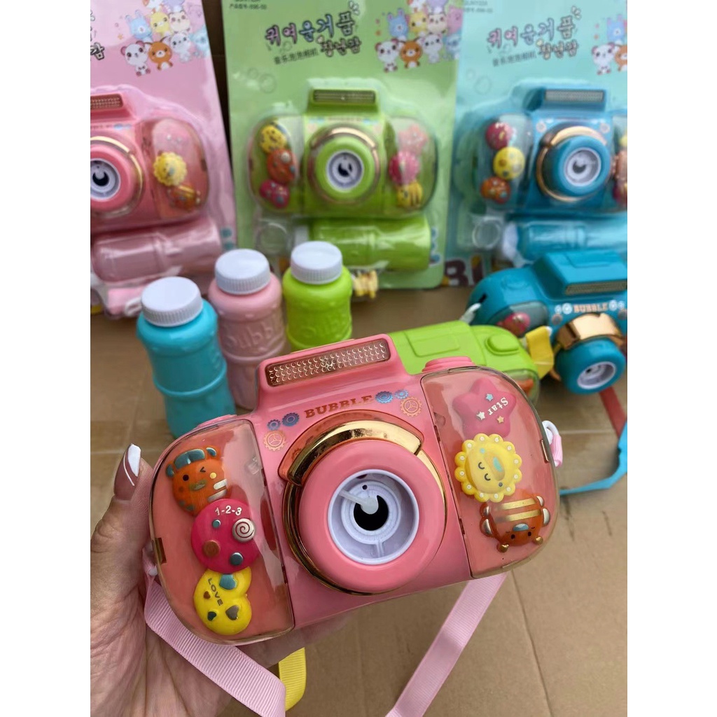 Máy bắn bong bóng chụp hình phụ kiện quay siêu xinh, đồ chơi cho bé nhựa abs