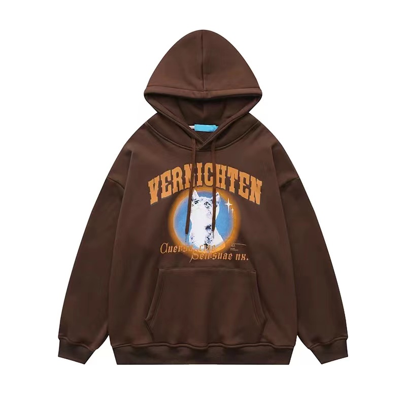HIIXIIVI Áo Hoodie Tay Dài Oversize In Họa Tiết Phong Cách Hàn Quốc Kiểu Mới Cho Nam / Nữ