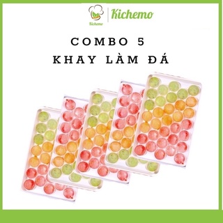  Khay làm đá tròn có nắp đậy Khuôn làm đá tròn đá bi - Kichemo KLD02