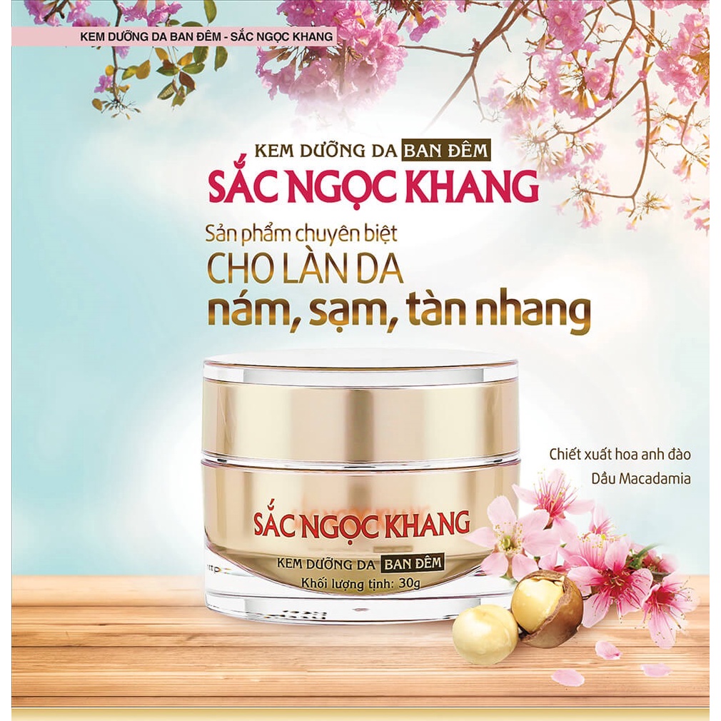 Bộ giảm nám SẮC NGỌC KHANG cao cấp 7 món[Viên uống ++,serum 20ml, kem10g,tẩy trang, Gel rửa mặt100g,hoa hồng,chống nắng]