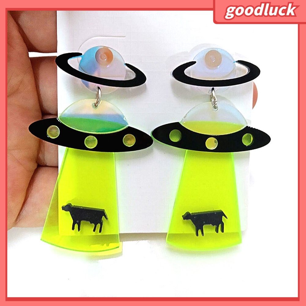 Khuyên Tai Nữ Hình Người Ngoài Hành Tinh Chất Liệu Acrylic