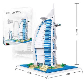 Bộ đồ chơi lắp ráp tòa nhà khách sạn burj al arab hotel dubai