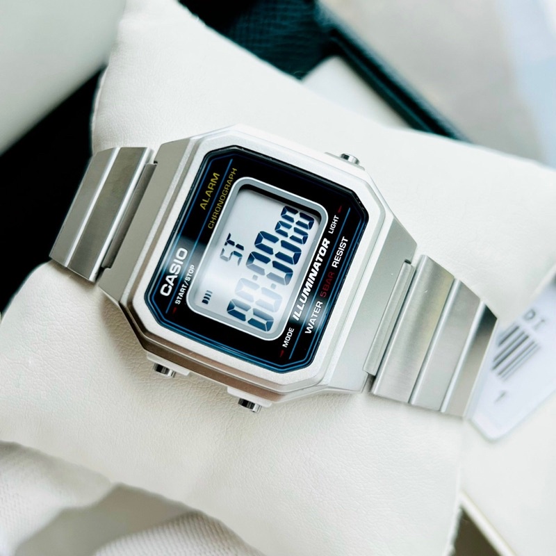 Đồng hồ Nam Casio B650WD-1, đồng hồ chính hãng, Silver mặt đen