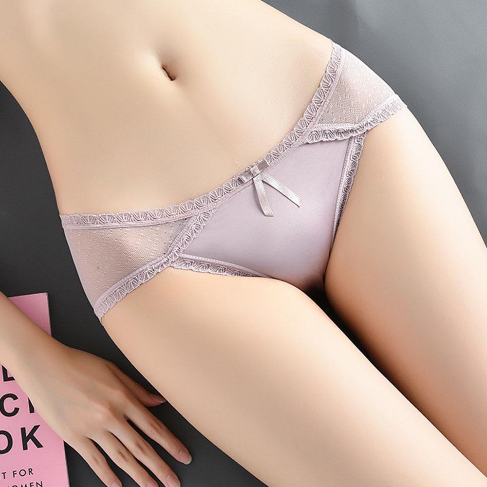 OCEANMAP Quần Lót Ren Hoa Thiết Kế Quyến Rũ (Màu Trơn)
