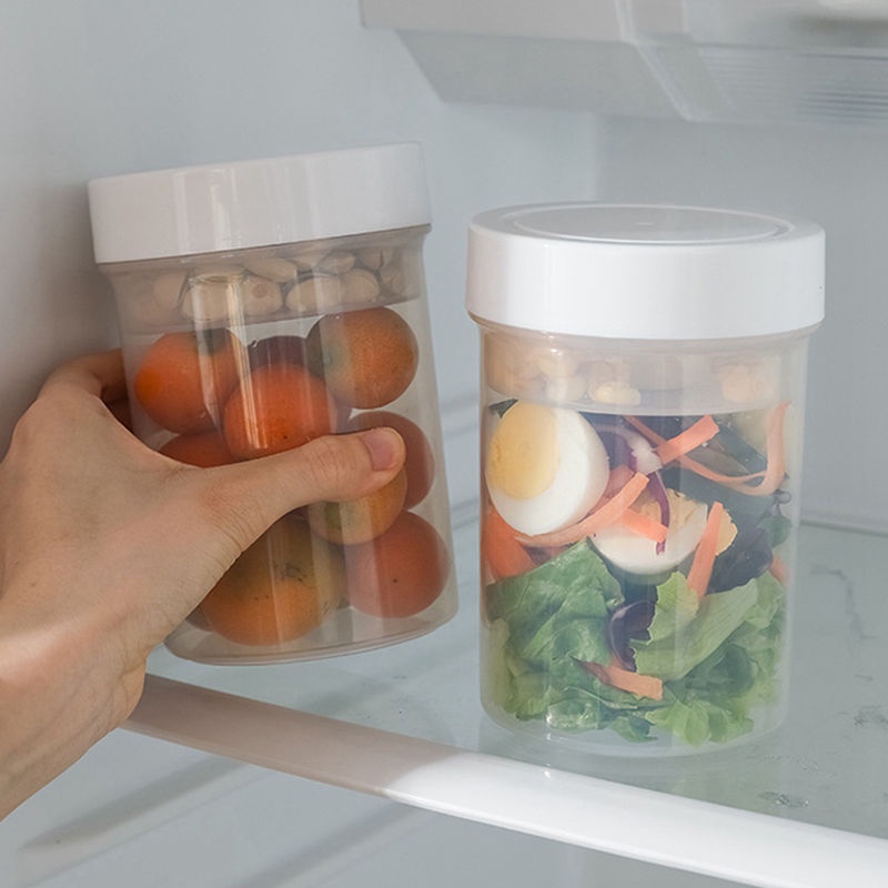 Hộp Đựng Salad Hai Tầng Trong Suốt Có Nắp Đậy Để Tủ Lạnh