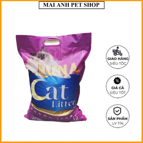 Cát Vệ Sinh Cho Mèo Thế Hệ Mới Luna Cat Litter, Cát Nhật Túi 8L, đủ mùi,vón tốt + tặng kèm xúc xích or pate súp thưởng