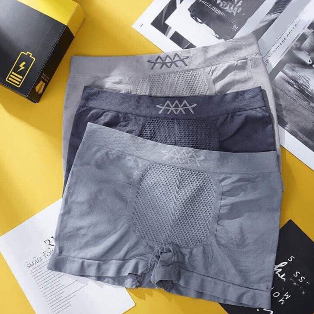 Hộp 3 quần lót boxer nam chất thun thông hơi co giãn 4 chiều freesize 50-70kg
