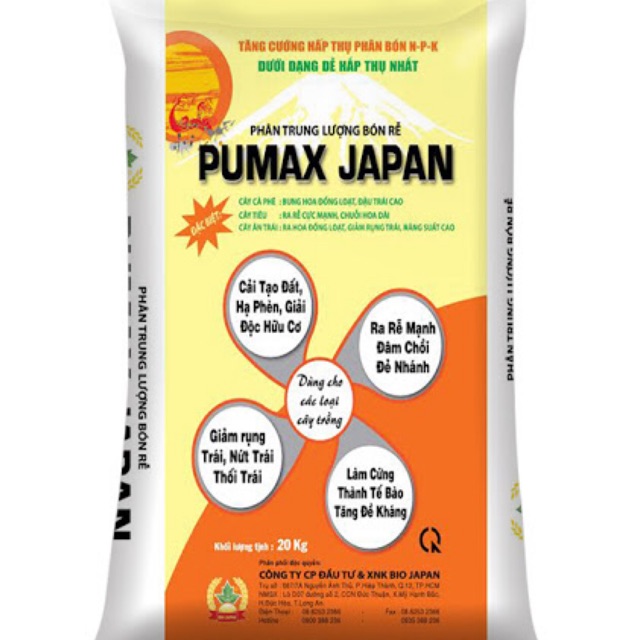 Phân bón hưu cơ PUMAX JAPAN 20kg