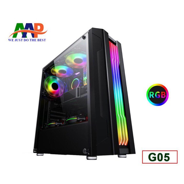 Case AAP G05 GAMING (Hông trong suốt + Led RGB)