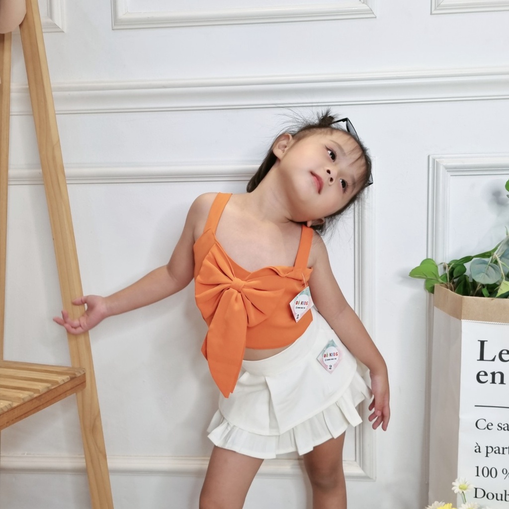 Áo 2 dây bé gái từ 3 đến 14 tuổi, áo nơ, áo croptop, áo kiểu