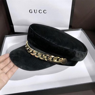 Autumn and winter fashion Korean style black velvet beret hat for women