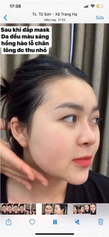 Mặt nạ ngũ hoa hạt trân châu phấn