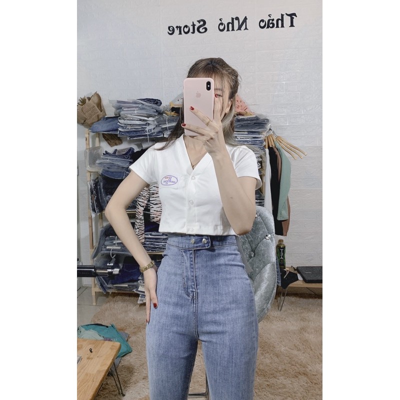 quần jean lưng cao 2 núc kiểu