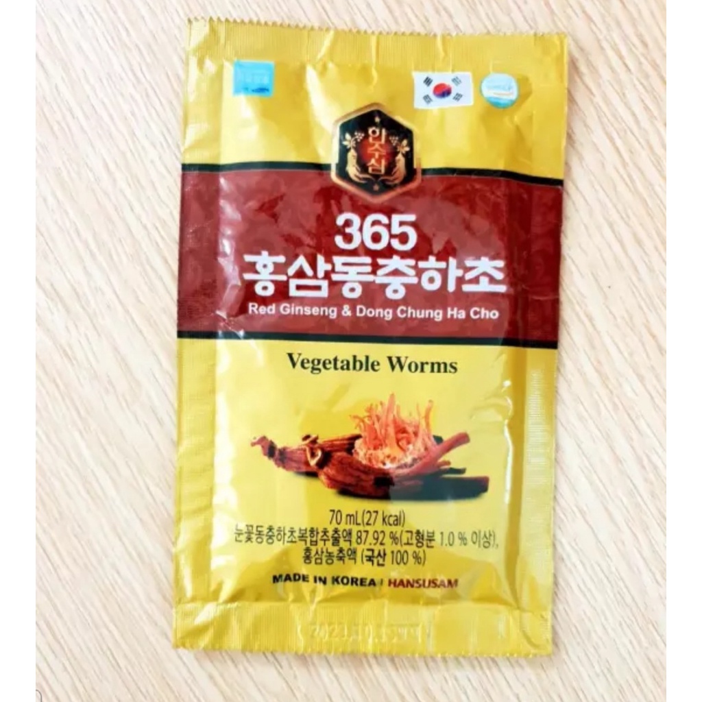 NƯỚC HỒNG SÂM ĐÔNG TRÙNG HẠ THẢO 365 - 70ML X 20 GÓI