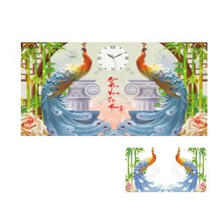 TRANH ĐÍNH ĐÁ Đồng hồ Công Gia Hoà Vạn Sự Hưng KT:80x53 cm - Chưa đính