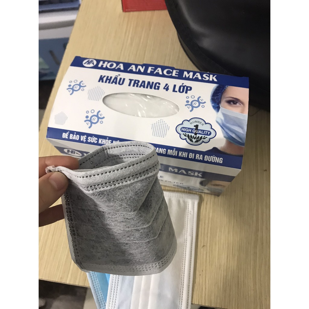 Hộp Khẩu trang y tế 4 lớp - 50 cái/ hộp chống bụi bẩn, chống nắng hàng dày dặn có giấy tờ l Khẩu trang y tế đa năng | BigBuy360 - bigbuy360.vn