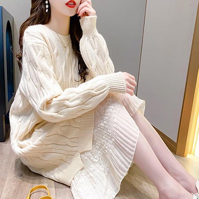 Váy Len Nữ Suông Dáng Dài Tay Nữ Mùa Đông  Hàng Quảng Châu Đẹp